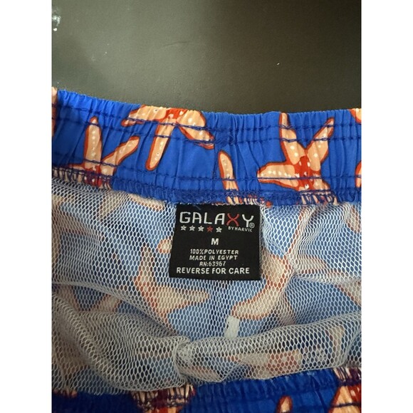Galaxy by Harvic Men’s Swim Trunks M Blue Starfish Print Board Shorts New - Picture 3 of 4